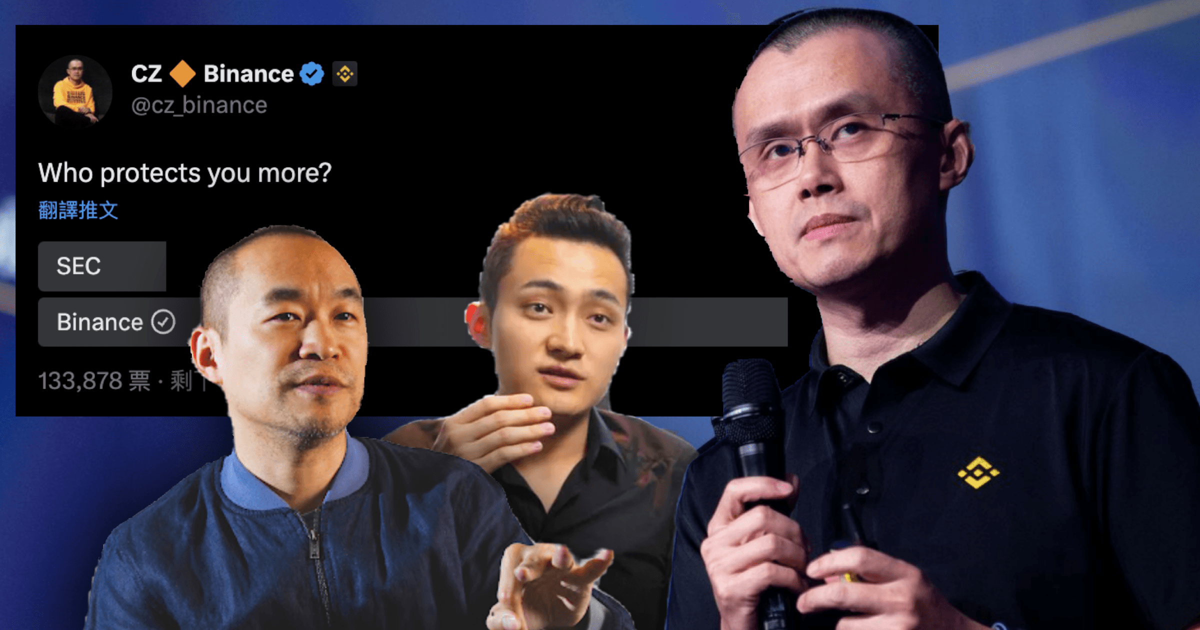 誰更保護用戶？CZ辦「幣安、SEC對決投票」，麻吉大哥、孫宇晨都聲援在 SEC 起訴幣安的數小時後，眾多幣圈名人如孫宇晨、麻吉大哥，都紛紛站出來發聲，號召廣大的加密社群加入爭取權益，而 CZ 也發起「誰更保護用戶」的投票。 