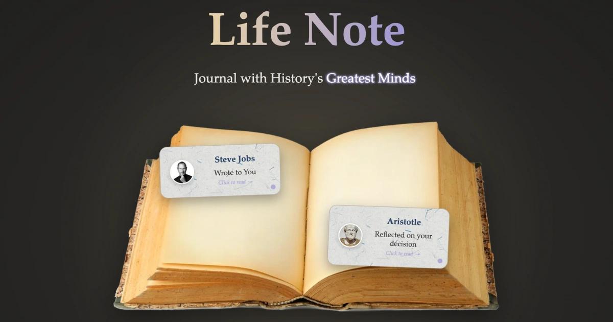 賈伯斯預言成真！AI日記軟體Life Note，讓歷史偉人當你的私人顧問Life Note 是一款 AI 日記軟體，結合歷史名人思想，為用戶提供心靈陪伴與個性化智慧，並透過情緒分析與記錄功能，幫助用戶深入自我探索。